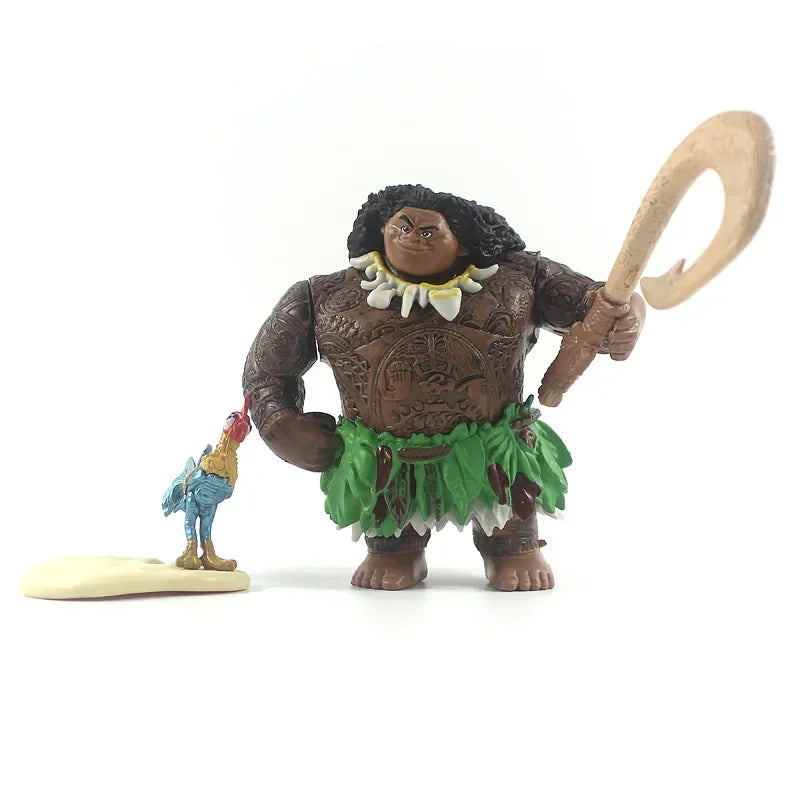 Disney Moana Action Figure 6pcs/set Anime Figure Demigod Maui Moana Waialiki Heihei Model Dolls Kids Toys Cake Decoration Gifts