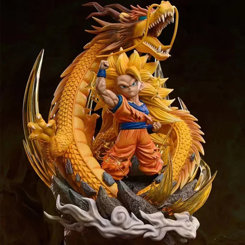 Q Version Dragon Ball Z Figure Goku Action Figures Dragon Fist Explosion 14CM PVC GK Statue Collectible Model Toys