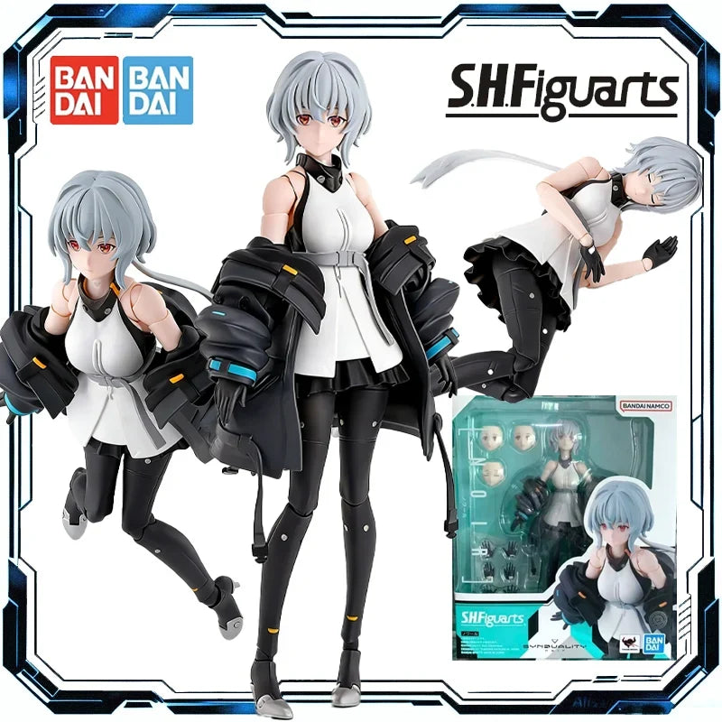Bandai Original SHF SYNDUALITY NOIR Anime Action Figure Collectible Joints Movable Model Toys Ornaments Gift Children Kid Girl