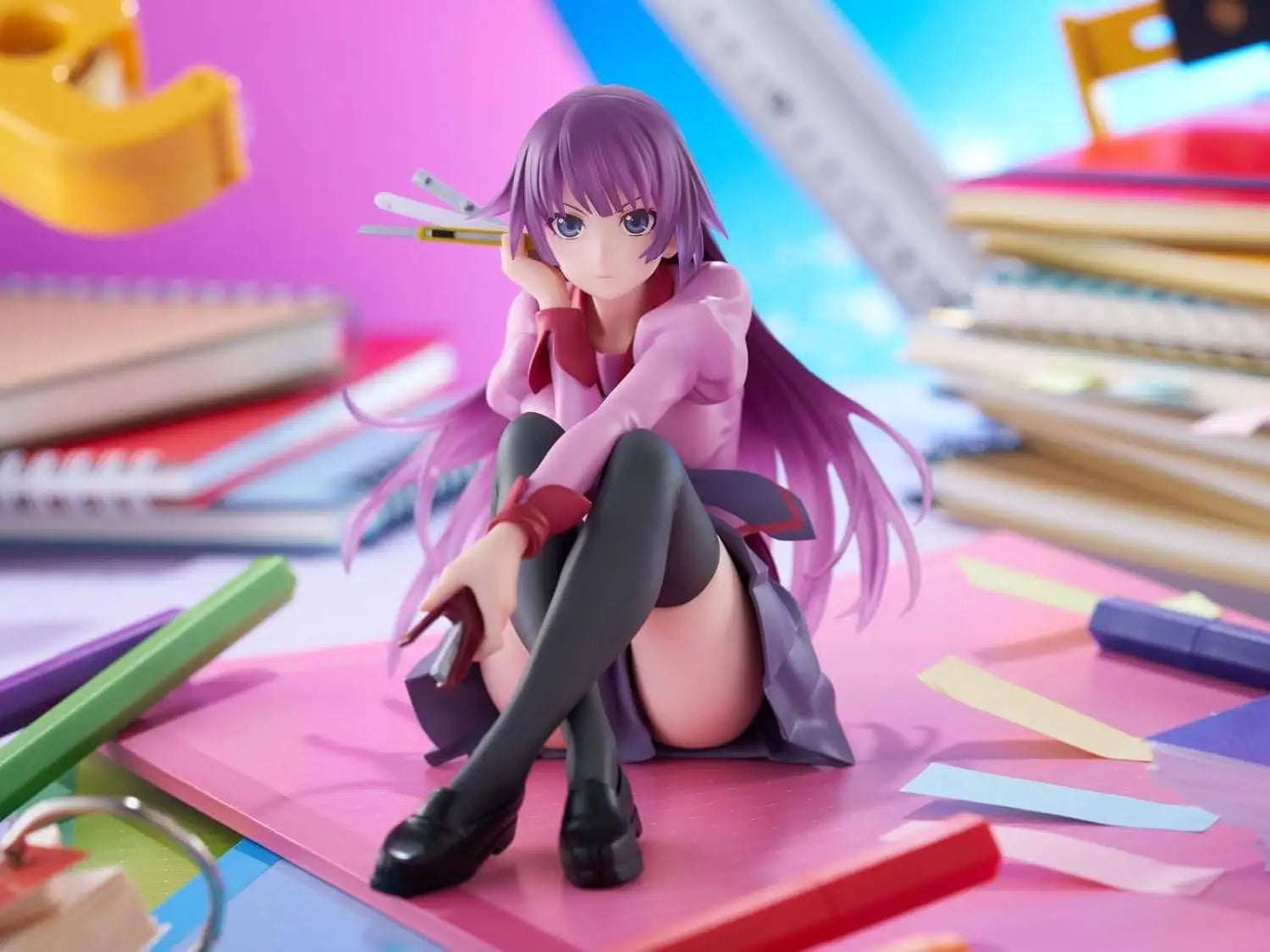 Judai Original Taito Desktop Cute Monogatari Senjougahara Hitagi PVC Action Figure Model Toys