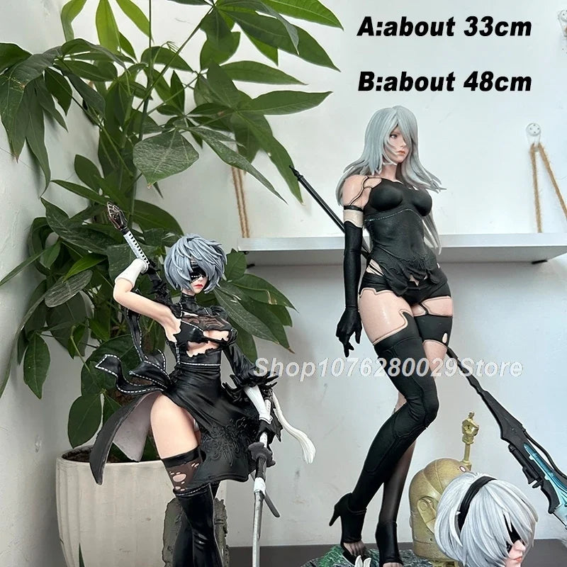 48cm NieR:Automata 2B YoRHa Sexy Anime Figure 2b No.2 Type A Type B Figure 33cm Two Head Figurine Action Figure Adult Model Toys