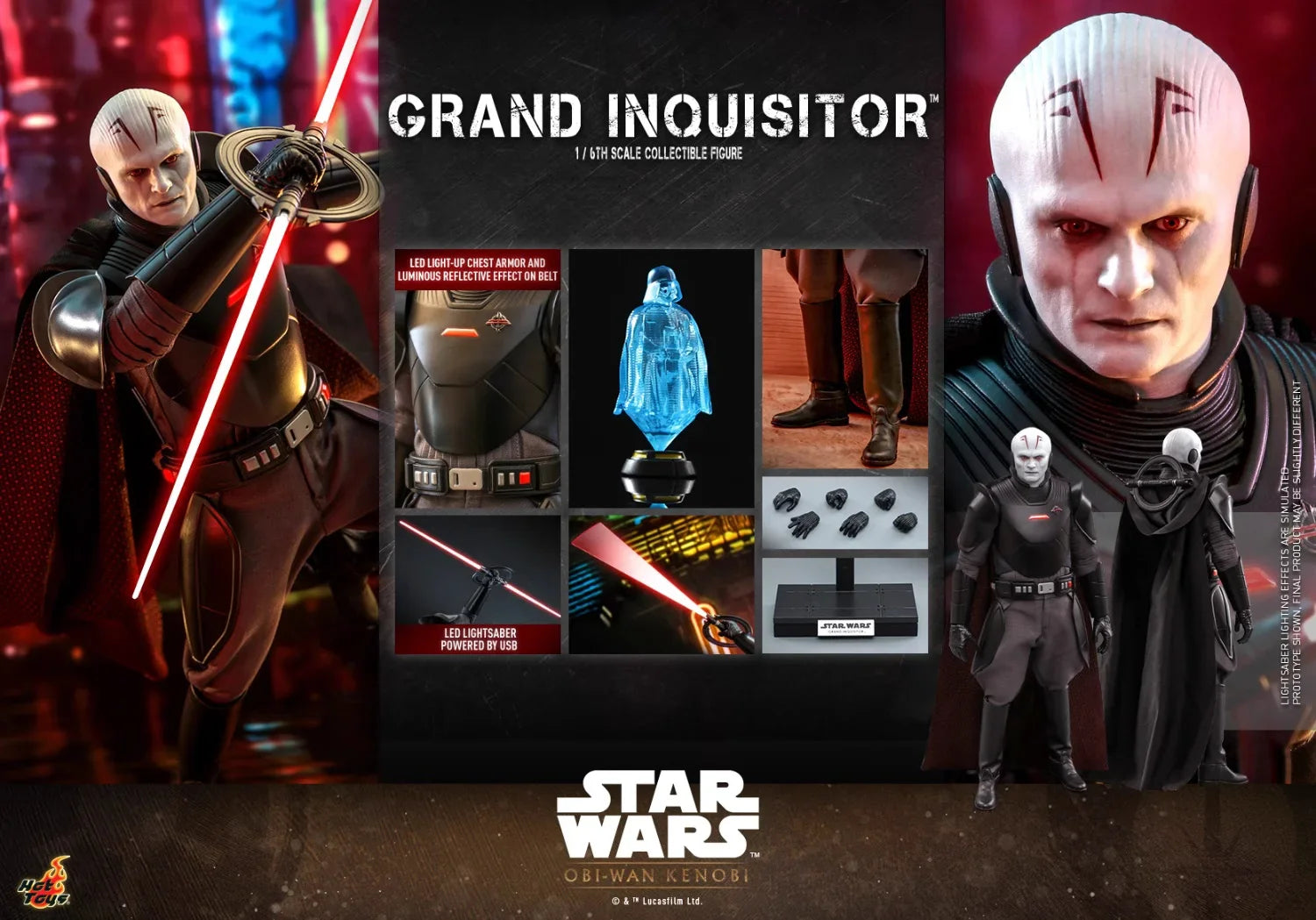 HOTTOYS Original HT TMS082 1/6 Sammelfigur Großinquisitor männliche Actionfigur Obi-Wan Kenobi 12" Komplettset Soldatenmodell Geschenk