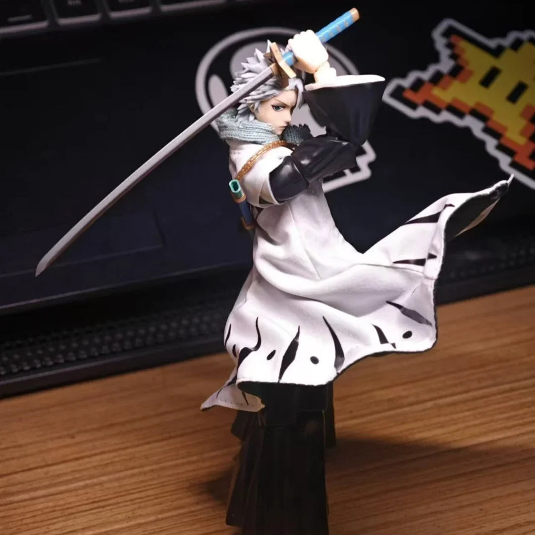 Bleach Anime Hitsugaya Toushirou Shf Cloak Built In Iron Wire Handmade Clothes Is Suitable for 1/12 Size Movable Humanoid Toys