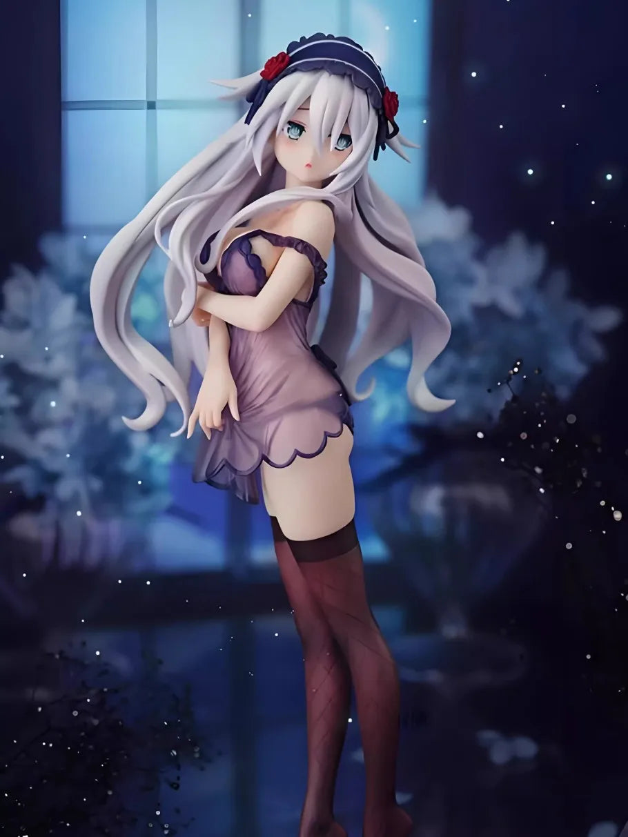 23cm Neptunia Series Noire Black Heart Beautiful Girl Anime Handmade Action Figures Desktop Case Decoration Ornament Gift