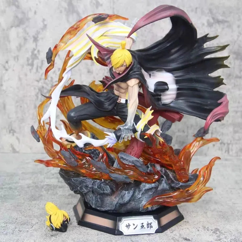 35cm One Piece Figure Sanji Can Glow Double-headed Replacement Anime Collection Model Desktop Ornament Decorations Children Toys