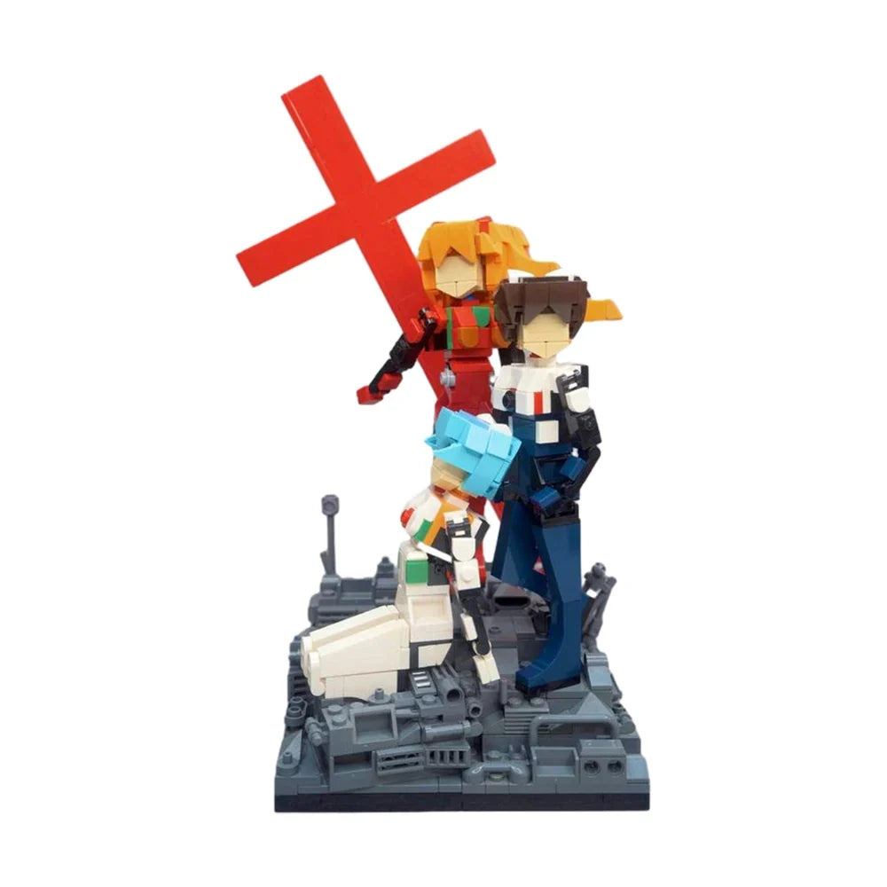 Moc Classic Japan Anime Robot Warrior Building Blocks Model Classic Figure Ayanami Rei Ikari Shinji Bricks Assemble Toys Gifts
