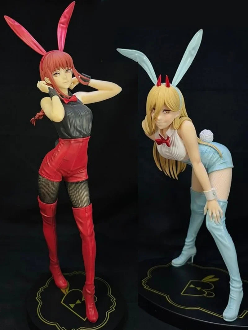 In Stock Genuine Furyu Chainsaw Man Bicute Bunnies Makima Red Bunny Power Blue Version Pvc Model Anime Collectibles Figure Toys