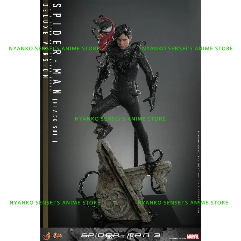 In Stock Hot Toys Spider-Man Tobey Black Suit VIP Special Edition Collectible Action Figure Anime Models Toy Doll gift