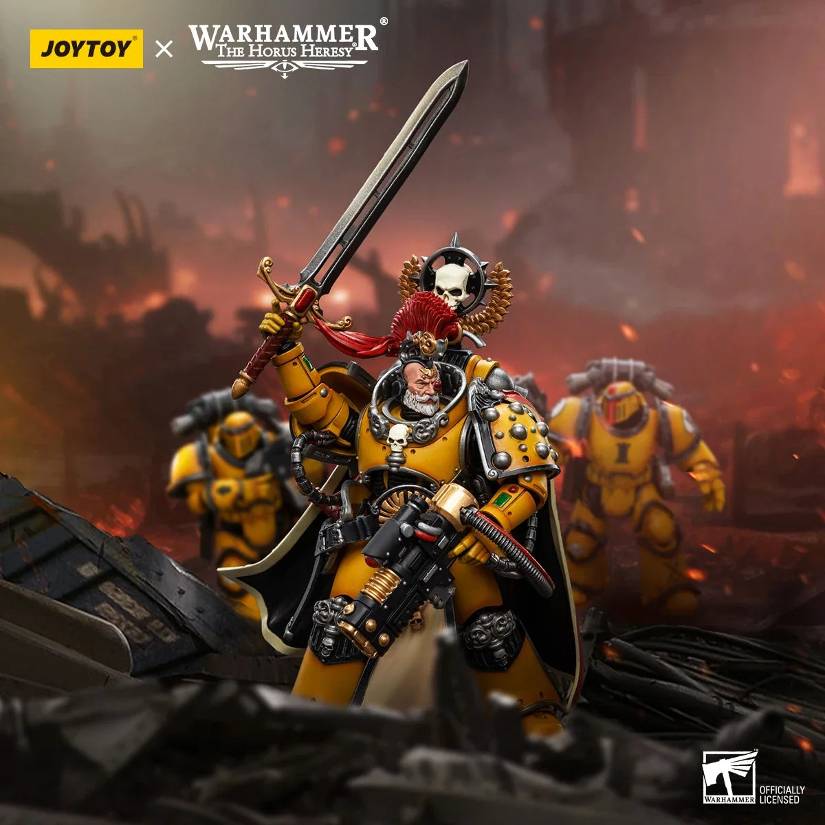 JOYTOY Warhammer 40k 1/18 Action Figures Anime 12.4cm Imperial Fists Legion Praetor with Power Sword