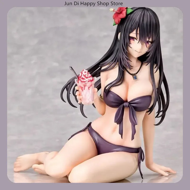 10cm PVC Swimsuit Sitting Pose Anime Girl Figure Statue Desktop Decoration Collectible Gift for Friends Anime Lovers
