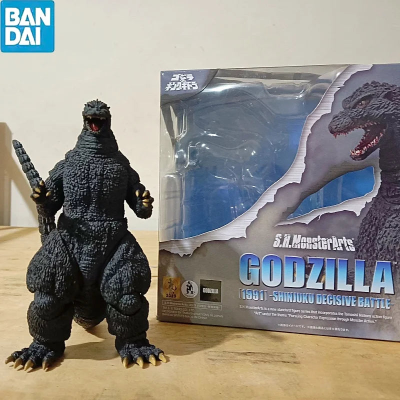 In Stock Original Bandai S.h.monsterarts Shm Godzilla 1991 Shinjuku Decisive Battle 16cm Collectible Figure Toys Gifts
