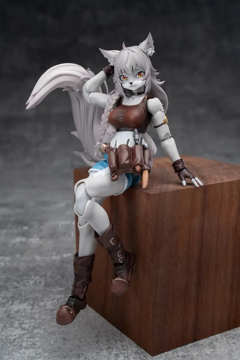 Anime Figure Toys Original Character Repairer 1/12 Wolf Girl Leah Anime Beauty Furry Girls Action Figures Model Toys Fans