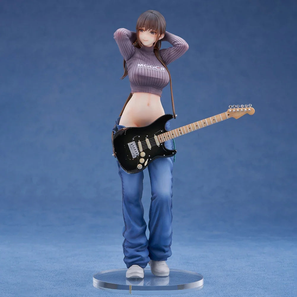 22CM Guitar MeiMei Cool Cowboy Music Girl Doll Collection Standing Action Figure Anime Figure Toy Game Collectible Model Gifts