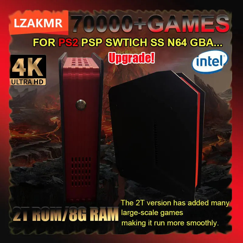 Retro X4 Gaming Console 8G RAM 2T Loaded 70000+ Games for Wii PS2 DC PSP GAMECUBE Plug-and-Play On TV Windows 11 Children's Gift
