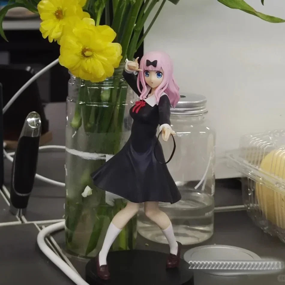 18cm Anime Figure Kaguya-sama: Love Is War‌ Fujiwara Chika Shinomiya Kaguya Kawaii Girl Action Figure Collectible Model Toy Gift