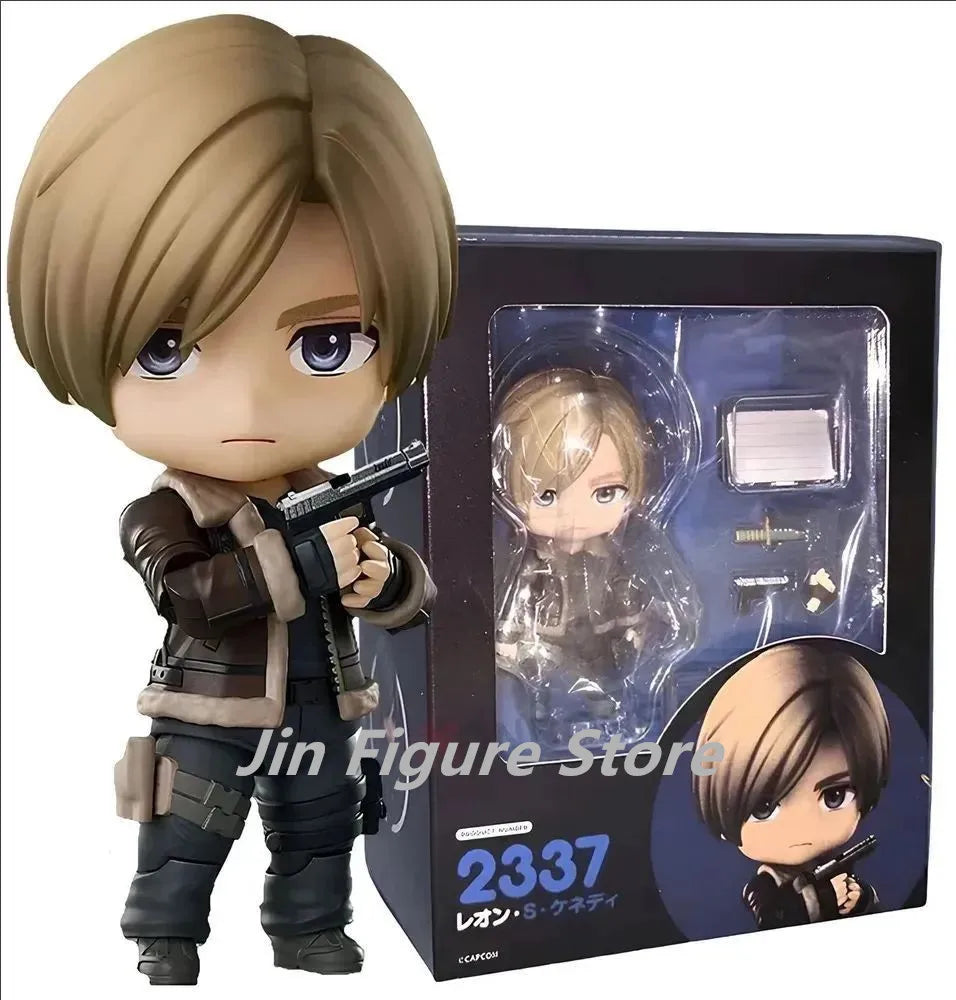 Leon S. Kennedy Q Version 10cm Action Figure - Anime PVC Desktop Ornament Collectible Gift for Boys And Kids Birthday