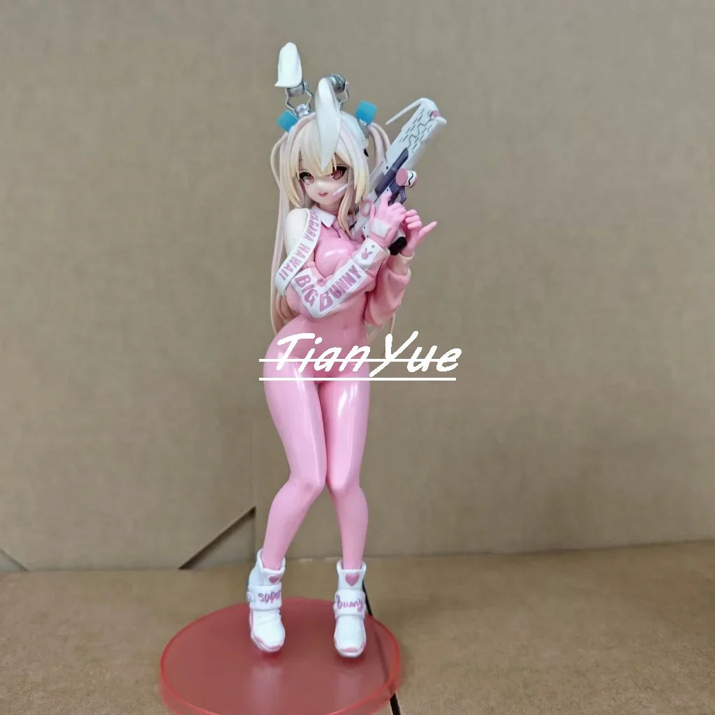Anime Superbunny Cute girl Pink suit Action Figure Model Toy 28cm