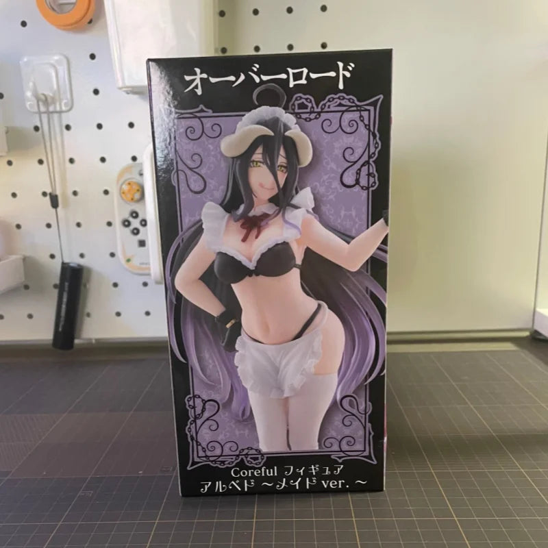 Original 18cm Overlord Purple, White And Black Maid Version Style Costume Anime Figure Model Modle Figuirne In Stock