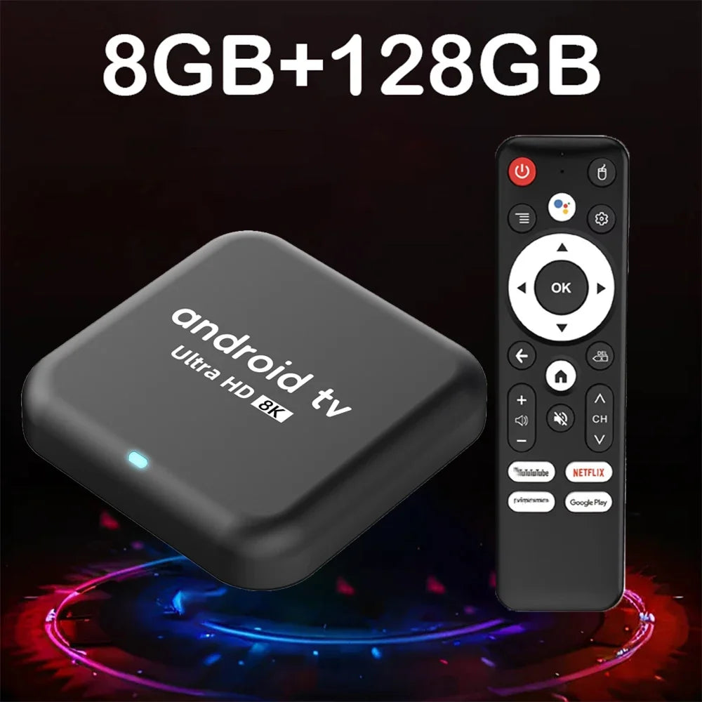 Q18 TV Box Android 14 RK3518 Wifi6 Media Player Google Assistant Dual Wifi 5G Netflix 8GB 128GB Media Player Fast Smart TV Box