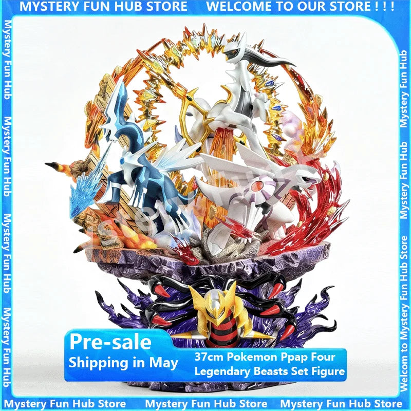 37cm Pokémon Ppap Vier Legendäre Bestien Set Figur mit Licht Anime Merch Deko Ornament Sammlerstück Modell Geburtstagsspielzeug Geschenk
