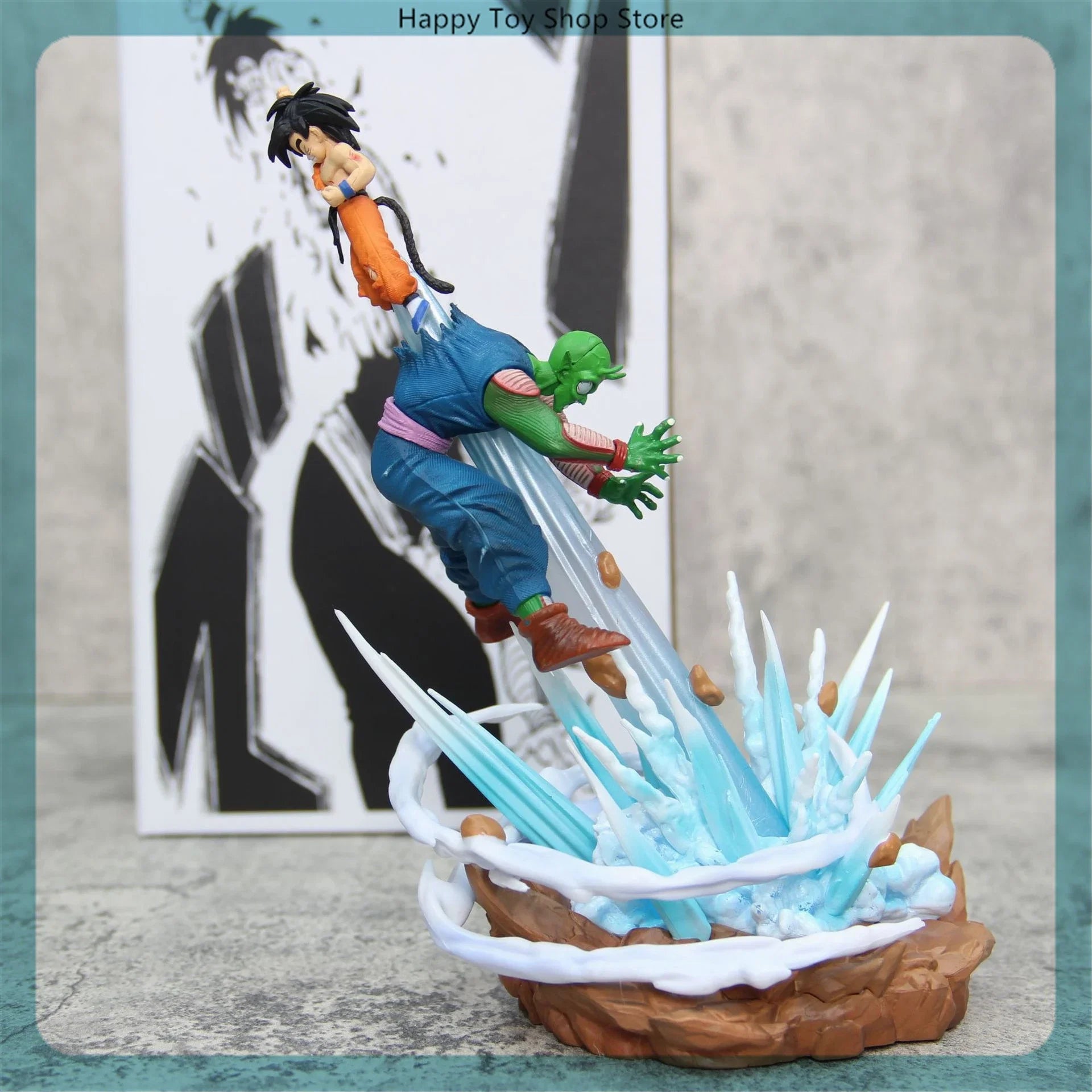 20cm Sky Dragon Ball Piccolo Vs Goku Anime Figure Resonance Model Statue Boys Collection Desktop Decoration Ornament Toys Gifts