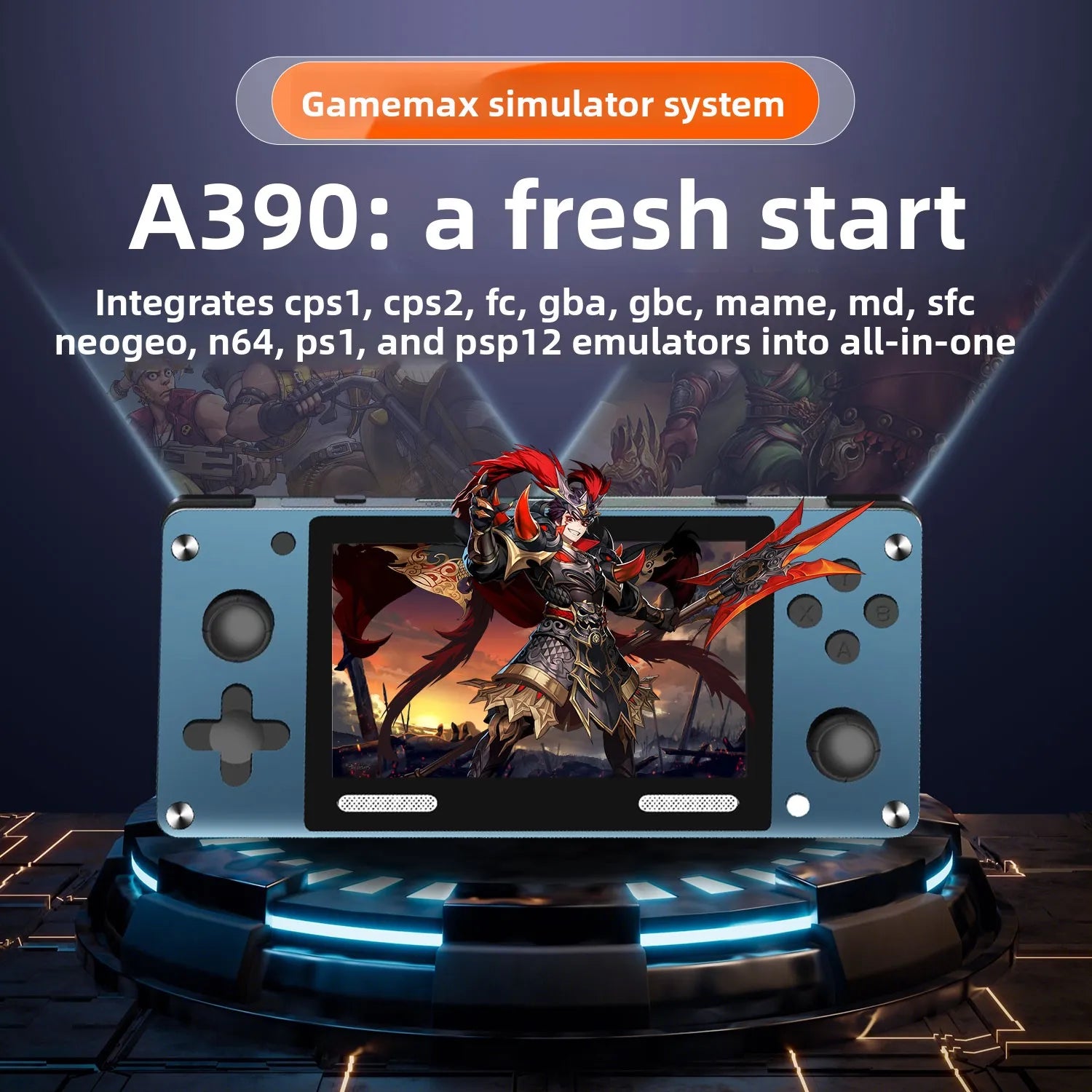 Retro Determiner portable mini video game console, classic game later, 4.0" HD IPS display, over 5000 games, 12 emulators, A390,
