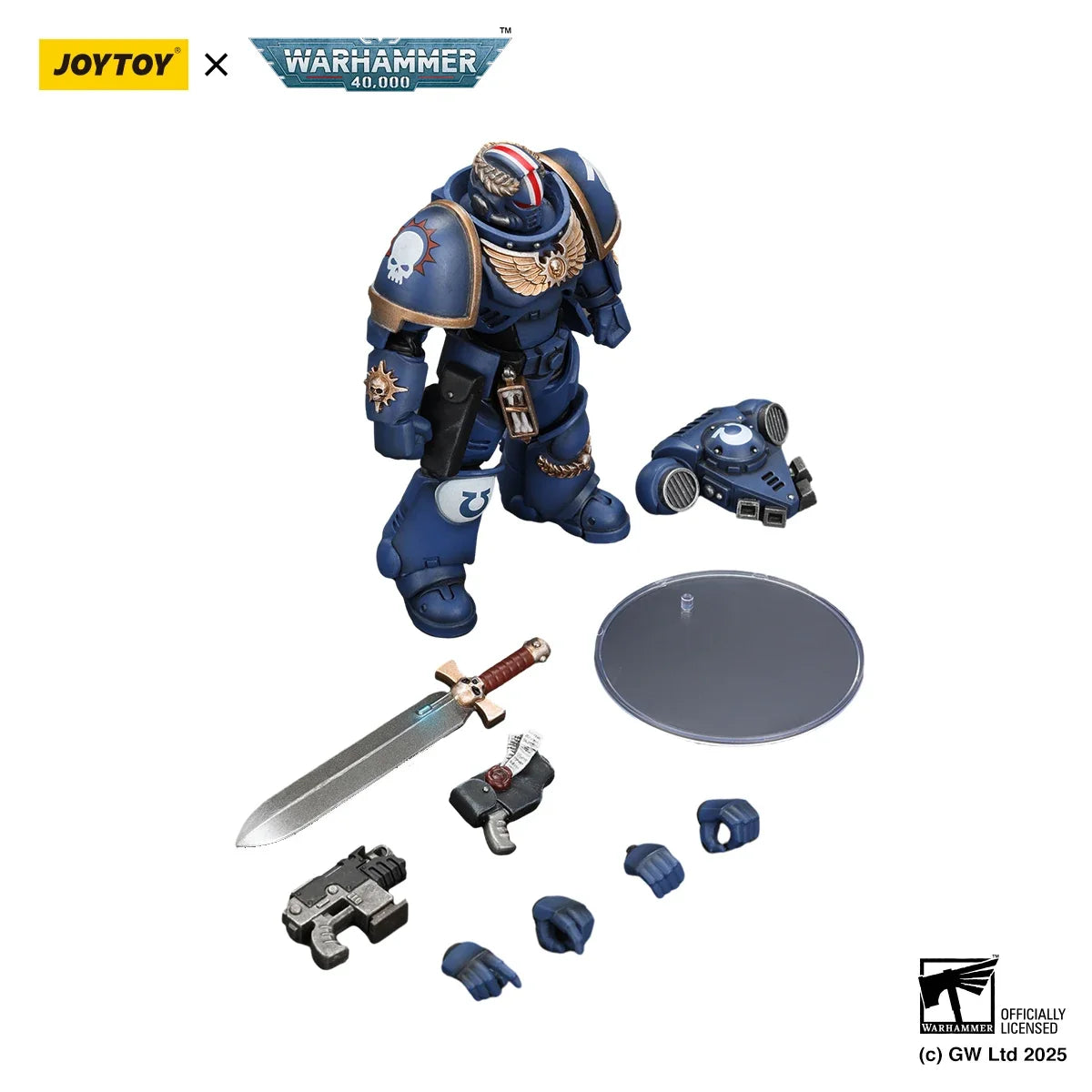 JOYTOY 1/18 Action Figure Warhammer 40K Ultramarines Primaris Lieutenant Argarant 3.0 Collection Model JT4065