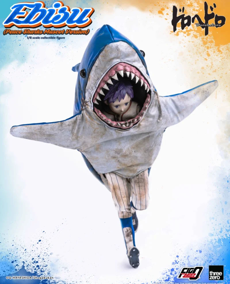 35Cm 1/6 Threezero Dorohedoro Figzero Ebisu Peace Sharks Mascot Version Anime Action Figure Garage Kit Model Doll Toys Gift