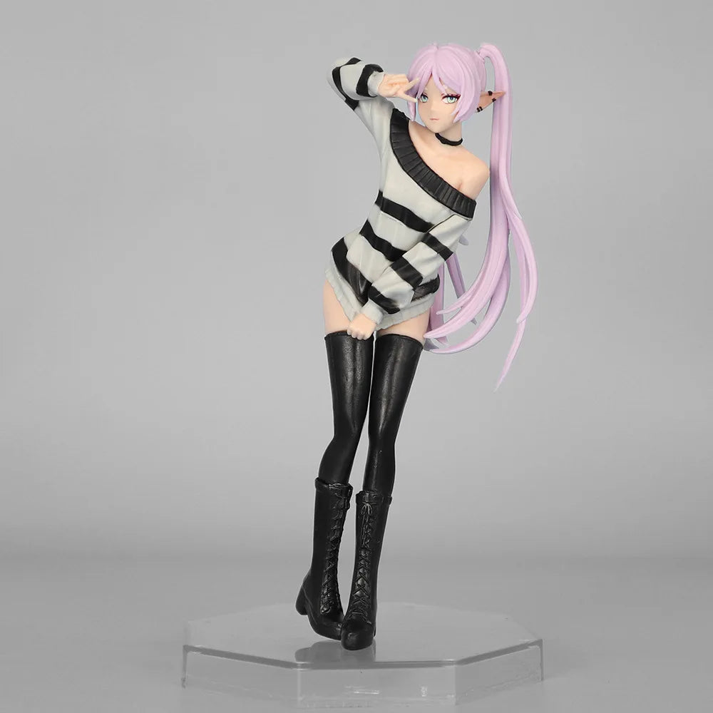 Frieren: Beyond Journey’S End Anime Figure Sweater Cute Girl Standing Posture Action Statue Doll Collectible Gift