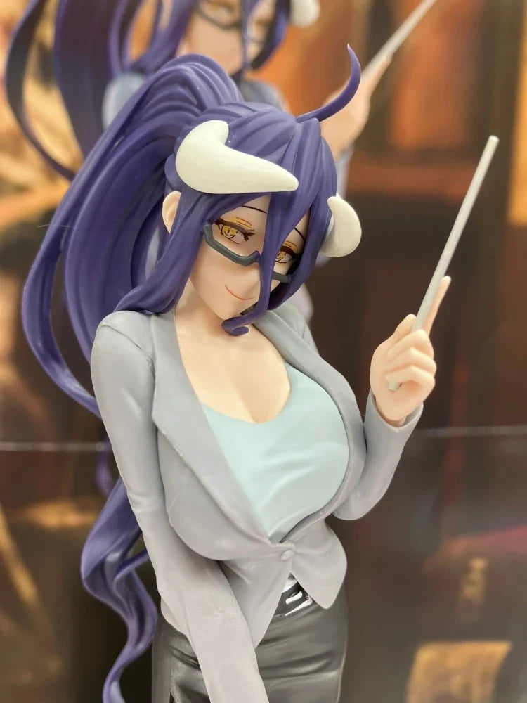 Bandai Original 20cm Eacher Style Version Overlord Albedo Anime Action Figure Model Desktop Decoration Toys