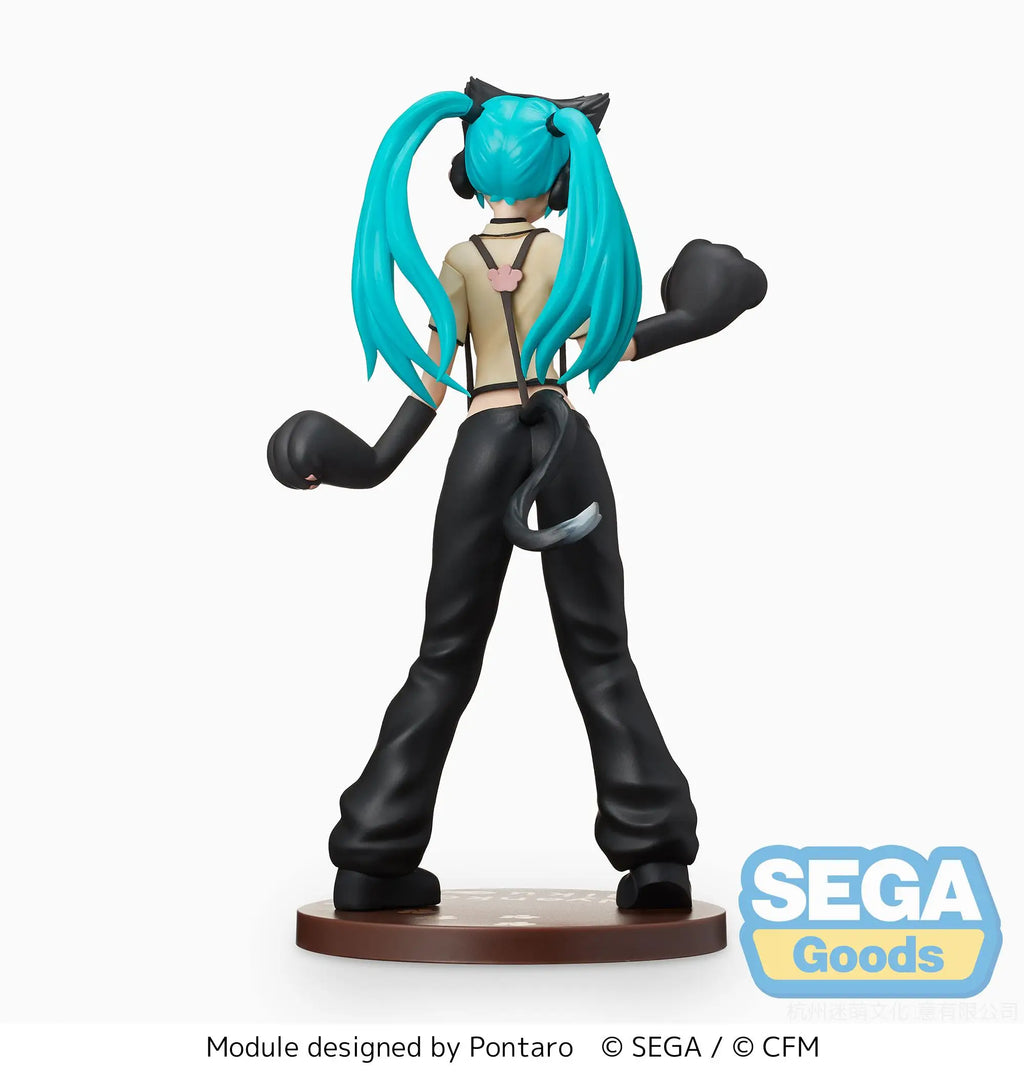 Original Anime Figure Sega Hatsune Miku: Project DIVA Arcade Future Tone" SPM Figure "Hatsune Miku - Kitty Cat Action Figurine