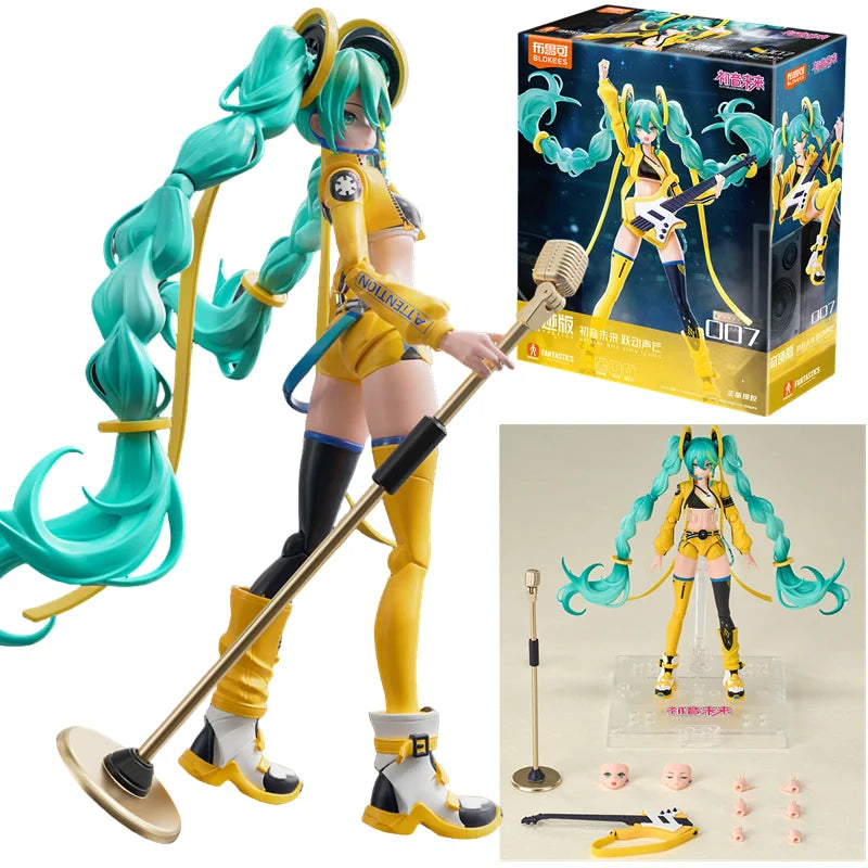 Blokees Hatsune Miku 17th Modeling Sakura Miku Singer Action Figure Joint Mobility Anime Assembly Toy Doll Collection XMAS Gifts