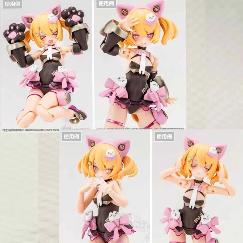 High quality Kotobukiya Original MEGAMI DEVICE PUNI MOFU KURO MAO Anime Action Figure Assembly Model Toys Collectible Model