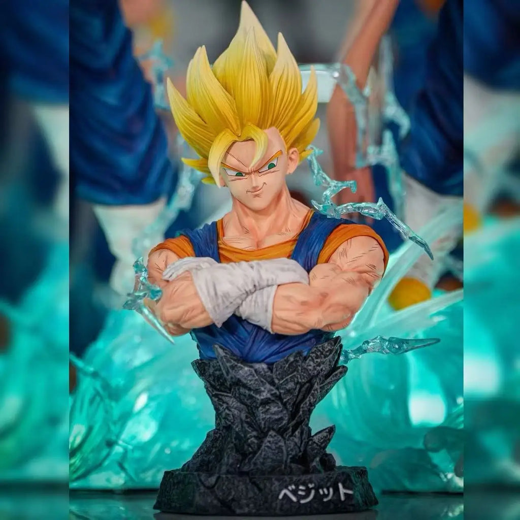 Jt Statue 38cm/14.96inch Dragon Ball Z Vegetto Figure 3 Heads Replace Super Saiyan Action Figures Collection Model Toys Gifts