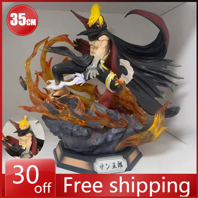 35cm One Piece Figure Sanji Can Glow Double-headed Replacement Anime Collection Model Desktop Ornament Decorations Children Toys