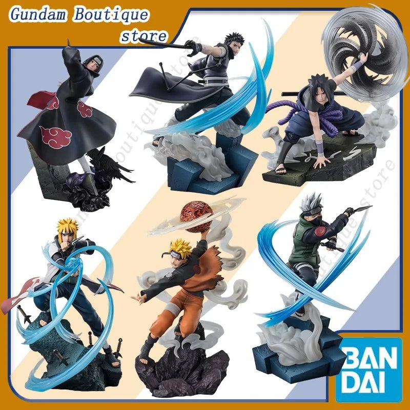 Bandai Genuine NARUTO Figuarts ZERO Uzumaki Naruto Uchiha Sasuke Uchiha Obito Uzumaki Boruto Anime Action Figure Model Toys Gift