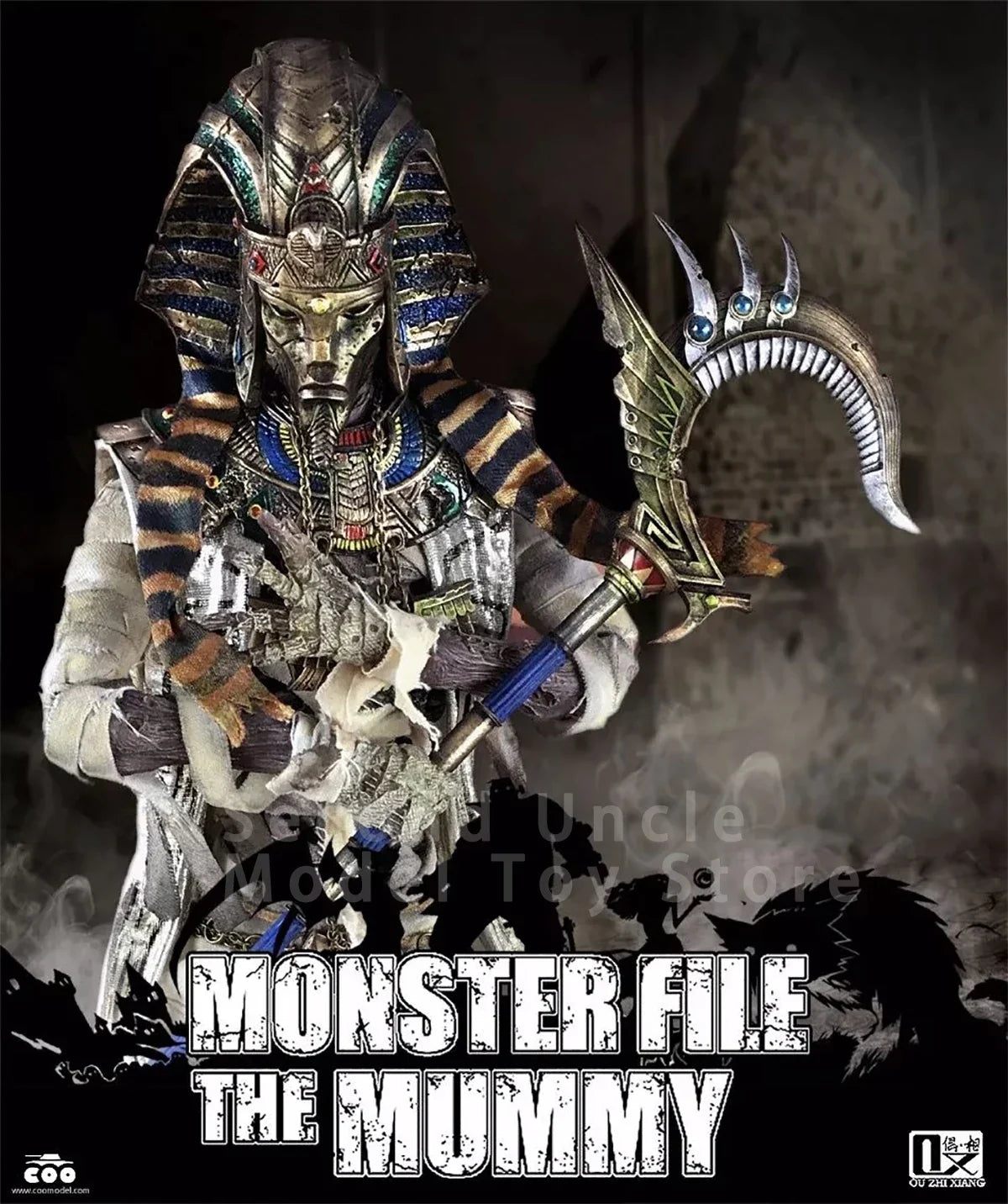 COOMODEL MF008 MF009 1/6 Monster File The Mummy Egypt Skeleton platform 12'' Action Figure Full Set Collectible Model Toys Gift