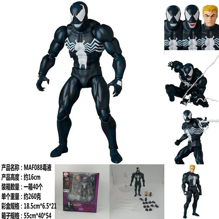 16CM Mafex 088 Spider-Man Venom Comic Action Figure Anime The Amazing Spiderman Collectible Toys Gifts Model