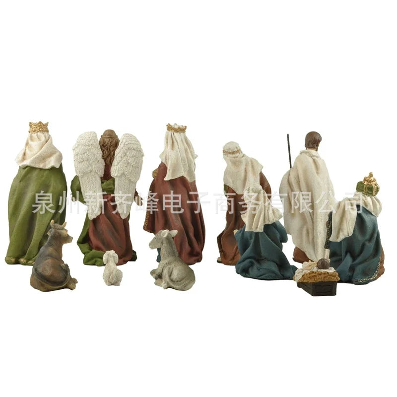 Realistic 11 Piece 18.5cm Figurine Set For Christmas Religious Nativity Scene Home Church Table Decor For Family Holiday Gift