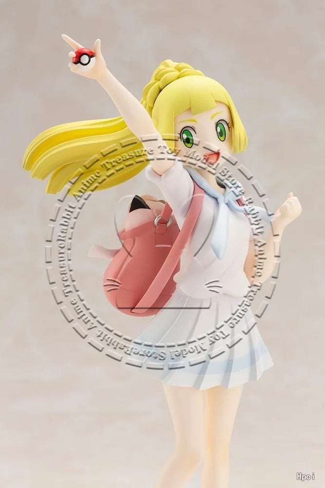In Stock Original Genuine Kotobukiya Statue Pokemon Sun&Moon Lillie&Pikachu 1/8 Scale Anime Collectible Gift