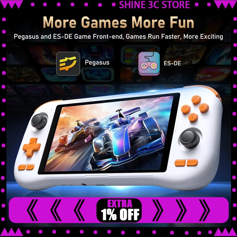 KINHANK K56 Handheld Game Console 5.5'' Touch Screen 50 Emulators for PS1/PSP/DC/SS Android 14 5000mAh WIFI5 Retro Game Player