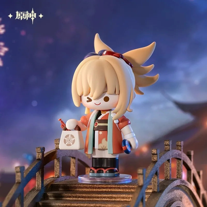 Tcv Popmart Genshin Impact Dress-Up Dreams Themed Chibi Series Blind Box  Q Mini Figure Toy Mystery Box Surrounding Walnut Wendy
