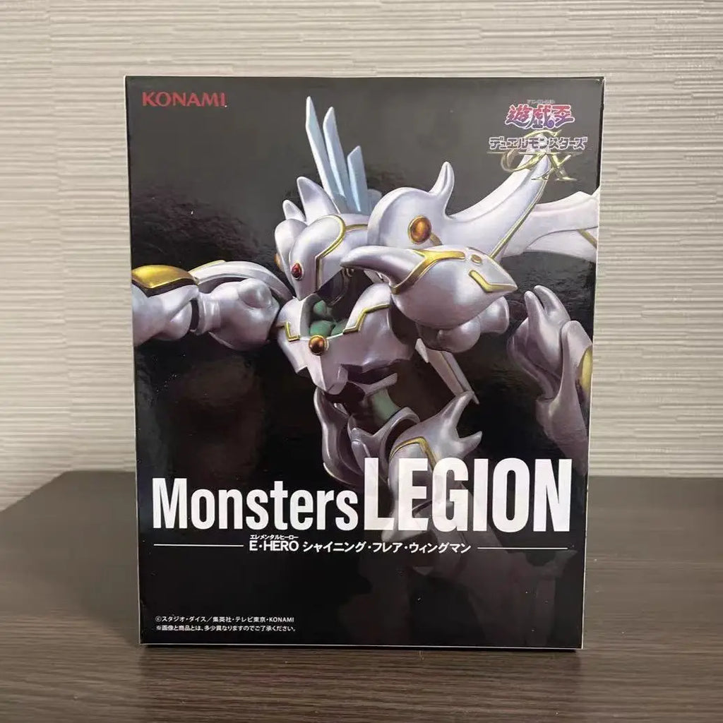 Bandai Original KONAMI Monsters Yu-Gi-Oh! Elemental HERO Shining Flare Wingman Anime Figure Action Figurine Toys PVC Model