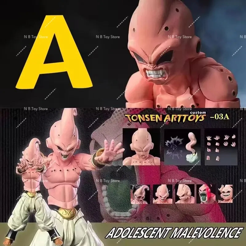 Dragon Ball Tonsenarttoys Shf Adolescent Malevolence Majin Buu Boo Kid Tonsen Arttoys Anime Action Figures Model Collector Toys