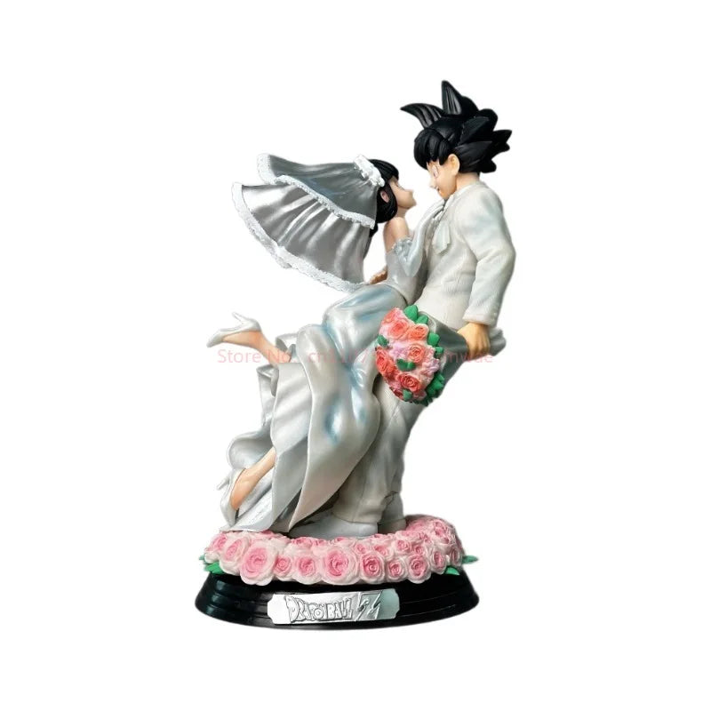 Dragon Ball Z Son Goku & Chichi Wedding Version 31cm Pvc Action Figure Collectible Model Toy Couple Statue Ornament Wedding Gift