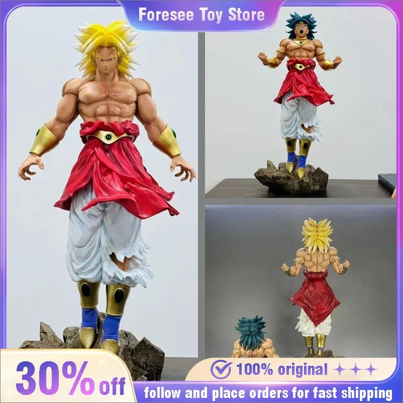 In Stock 58cm Anime Super Saiyan Figure Broli Action Figures GK Broly Model Collection Statue Desk Decor Doll for Kid Gifts Toys