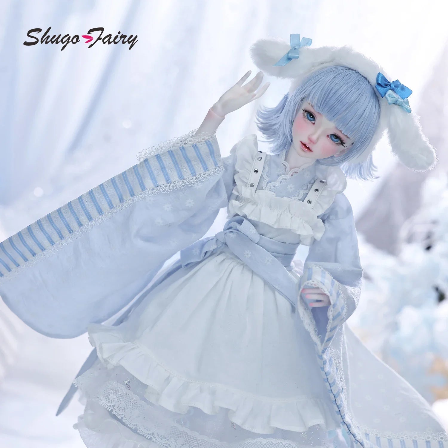 ShugaFairy Sano Original Bjd Doll 1/4 Head Bariy New Kimono Style Anime Girl Joint Toys Fullset