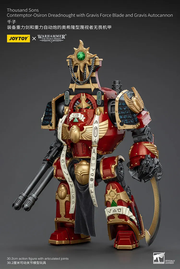 JOYTOY Warhammer "The Horus Heresy" Thousand Sons Contemptor-Osiron Dreadnought With Gravis Force Blade And Gravis Autocannon