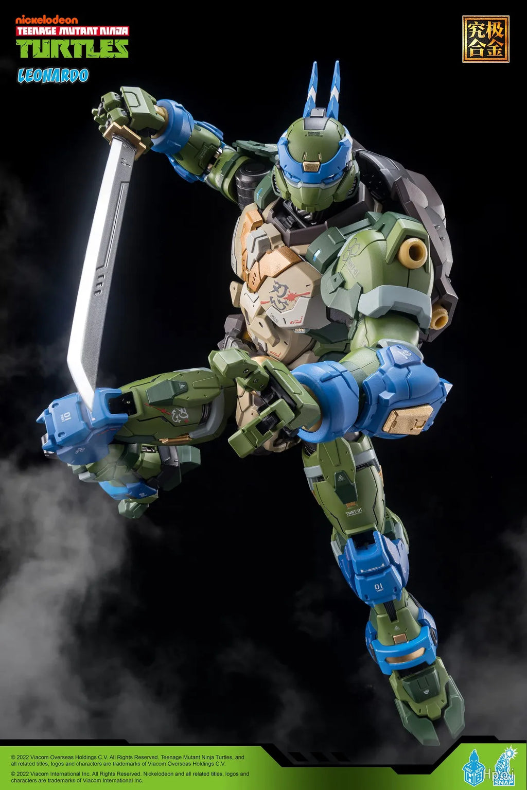 In StockOriginal HeatBoys Mecha Ninja Turtles Leonardo Da Vinci Alloy Mecha Finished Model Collection Gift