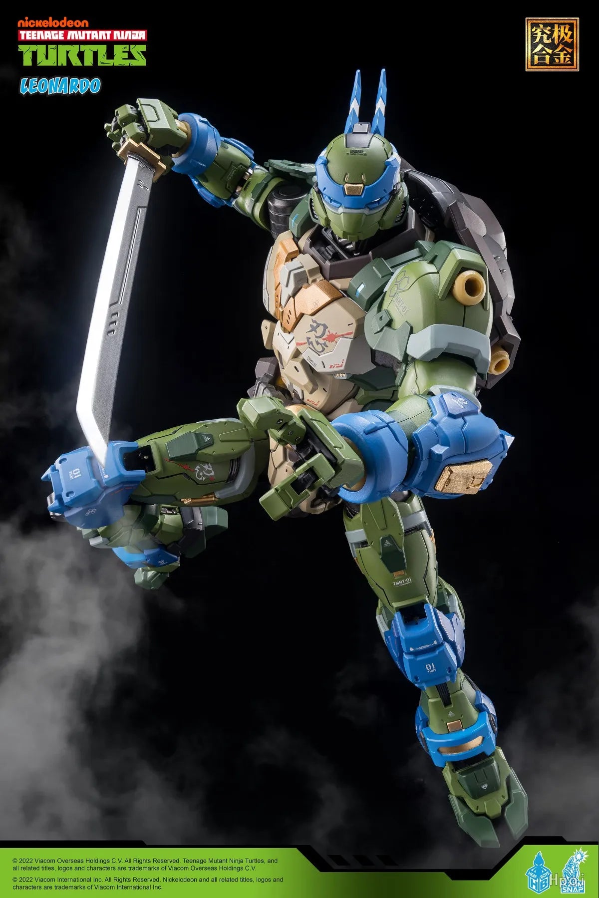 In StockOriginal HeatBoys Mecha Ninja Turtles Leonardo Da Vinci Alloy Mecha Finished Model Collection Gift